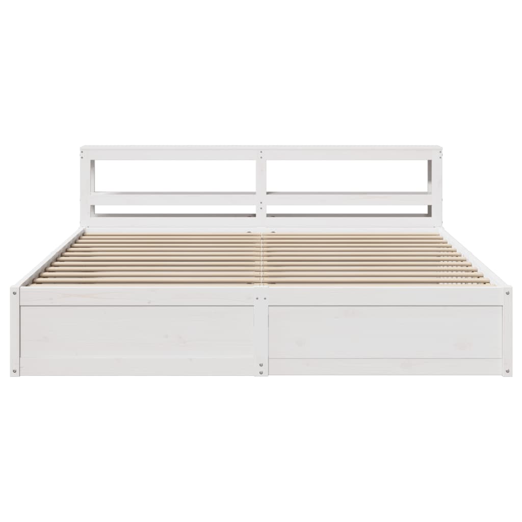 vidaXL Estructura de cama con cabecero madera de pino blanco 200x200cm