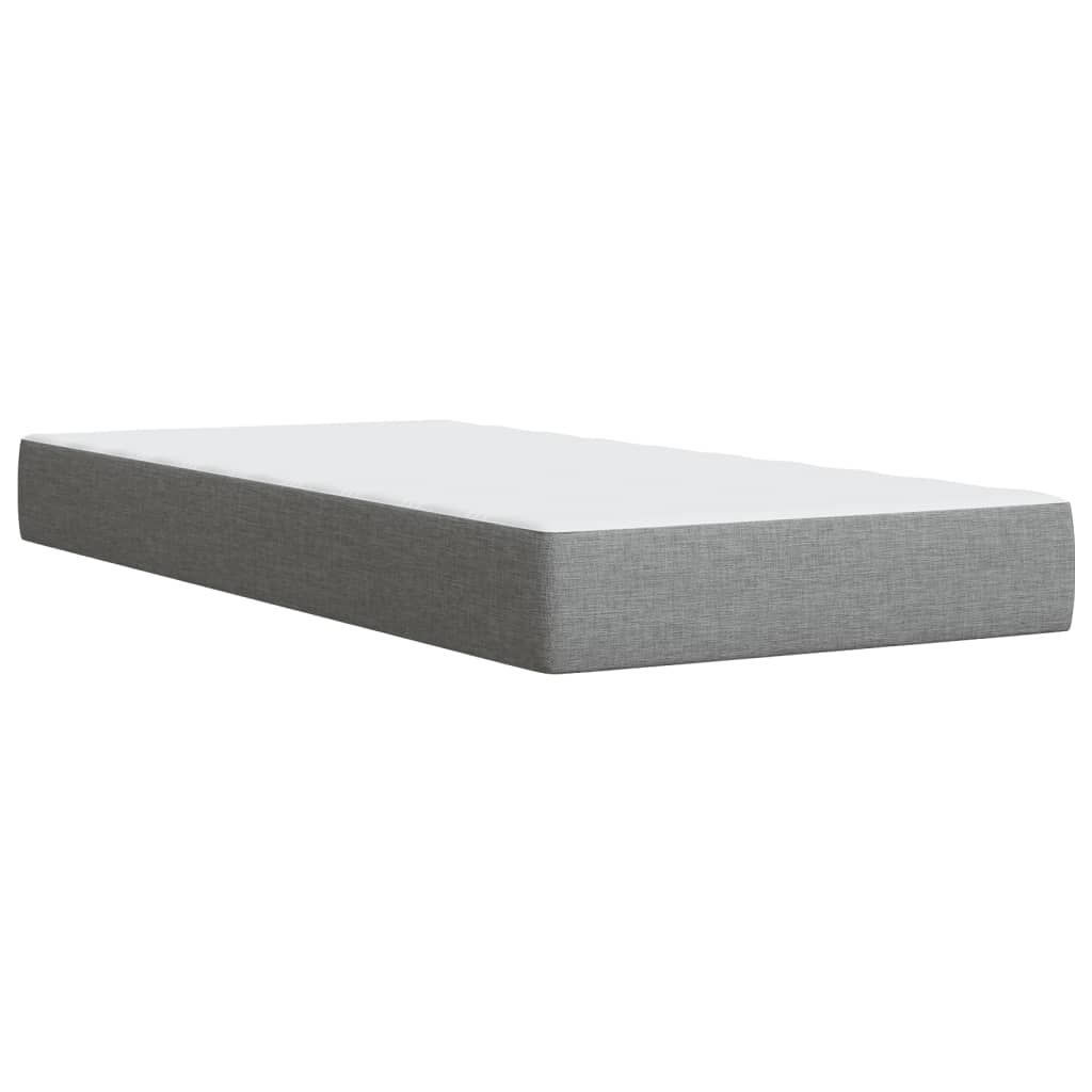 vidaXL Cama box spring con colchón tela gris claro 100x200 cm