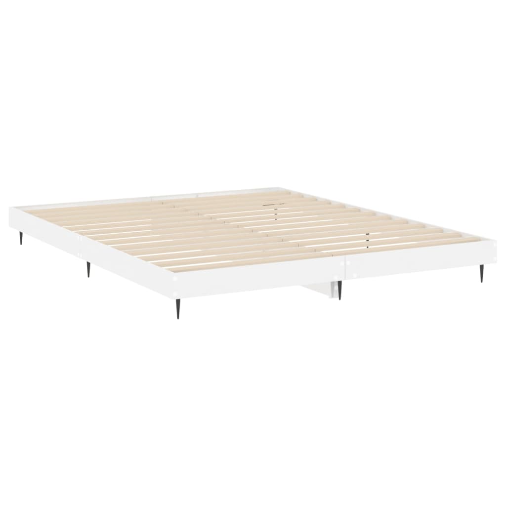 vidaXL Estructura de cama madera de ingeniería blanco brillo 120x200cm