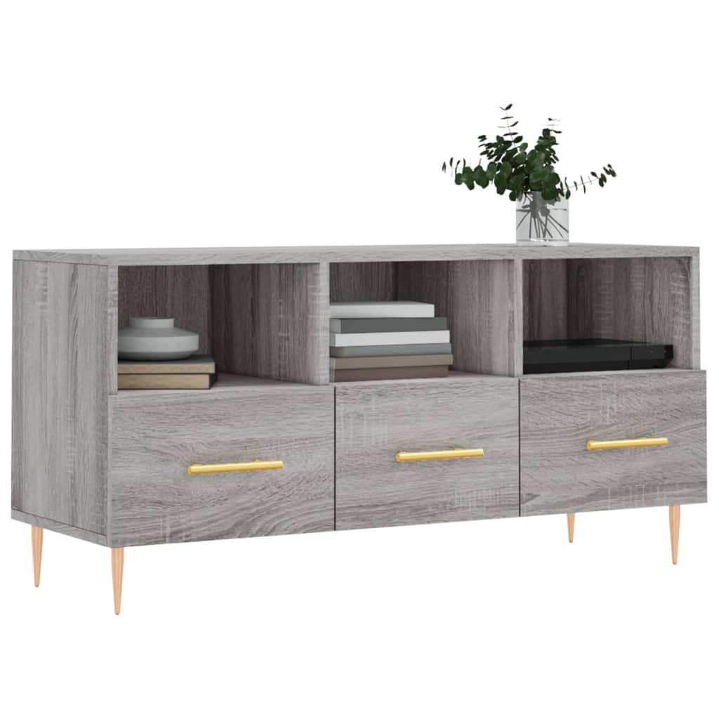 vidaXL Mueble de TV madera de ingeniería gris Sonoma 102x36x50 cm