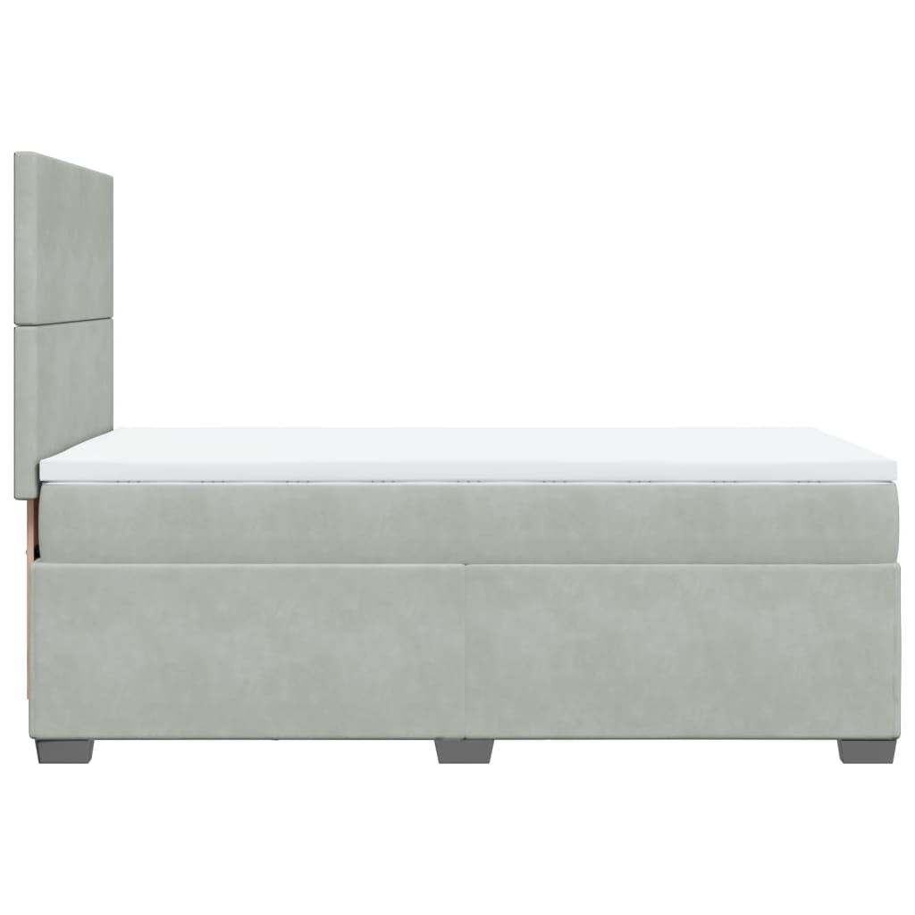 vidaXL Cama box spring con colchón terciopelo gris claro 100x200 cm