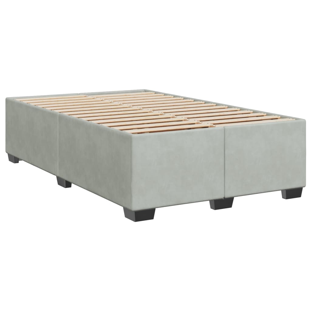 vidaXL Cama box spring con colchón terciopelo gris claro 120x200 cm