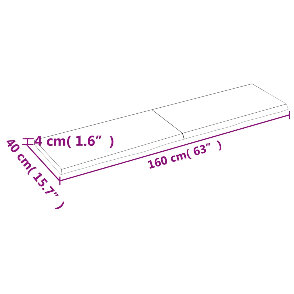 vidaXL Estante pared madera roble tratada marrón oscuro 160x40x(2-4)cm