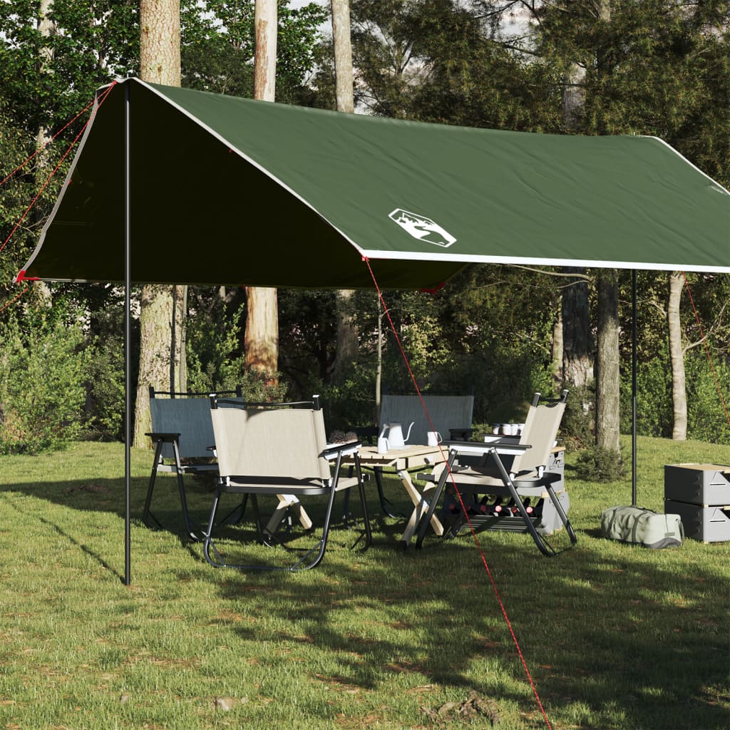 vidaXL Lona de camping impermeable verde 430x380x210 cm