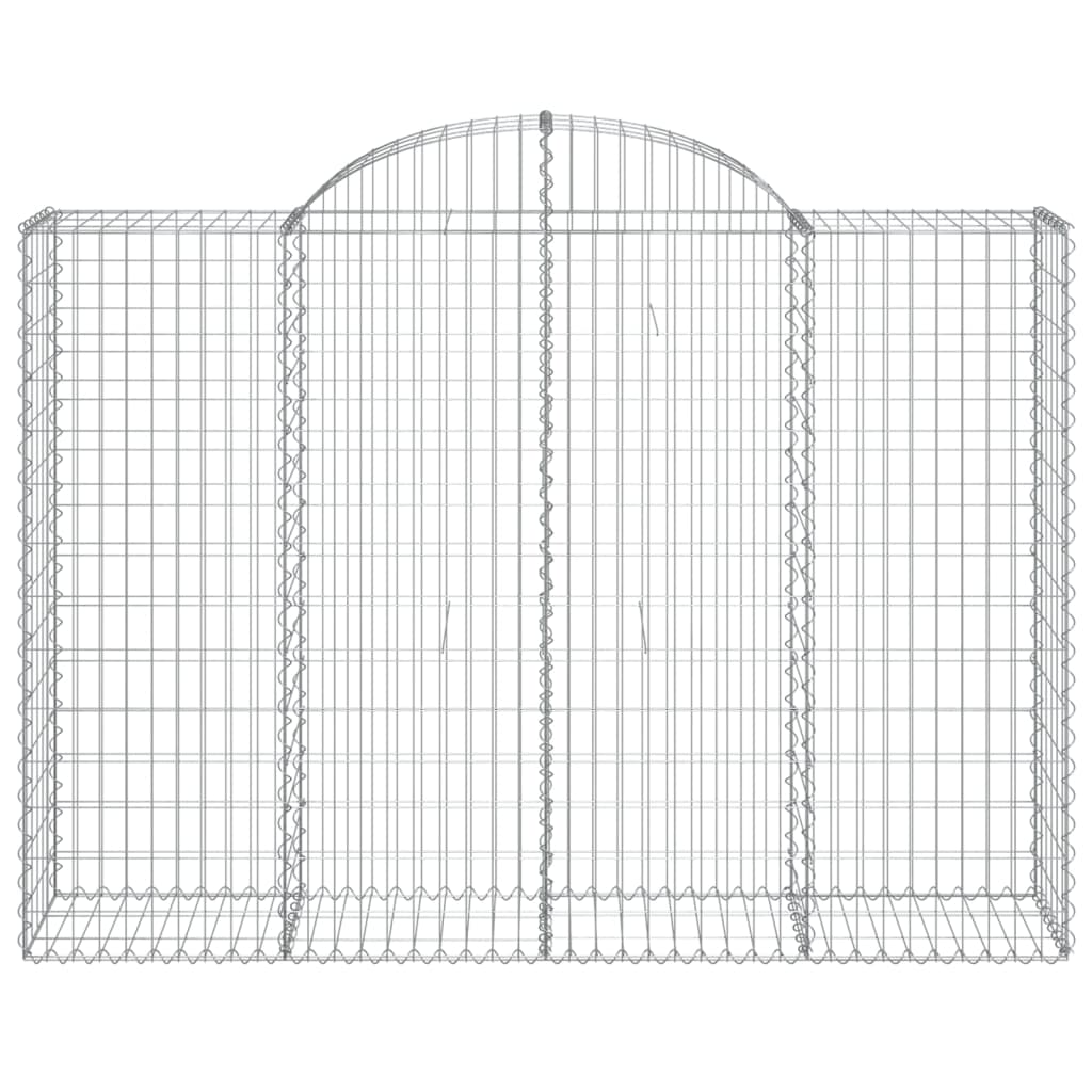 vidaXL Cestas gaviones 7 uds forma de arco hierro 200x50x140/160 cm