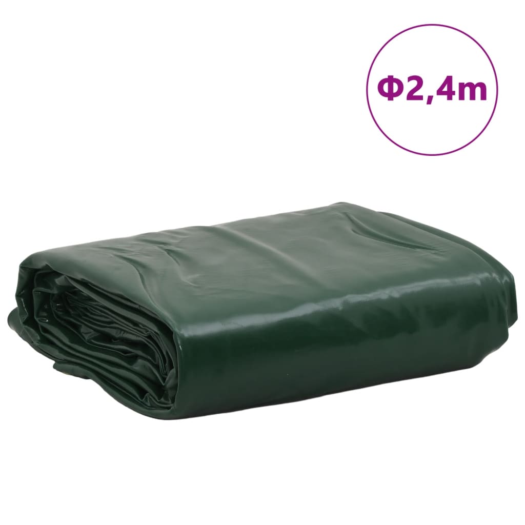 vidaXL Lona verde Ø 2,4 m 650 g/m²