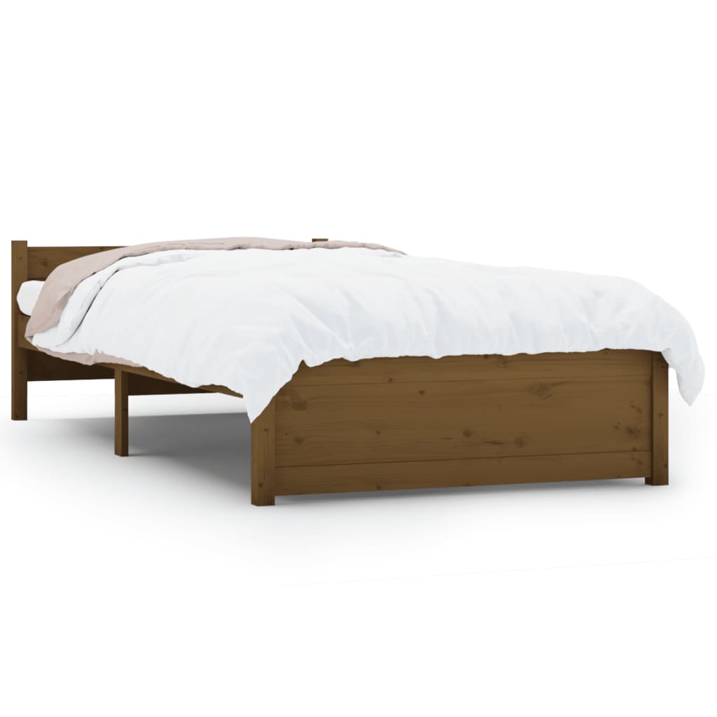 vidaXL Estructura de cama madera maciza marrón miel 75x190 cm