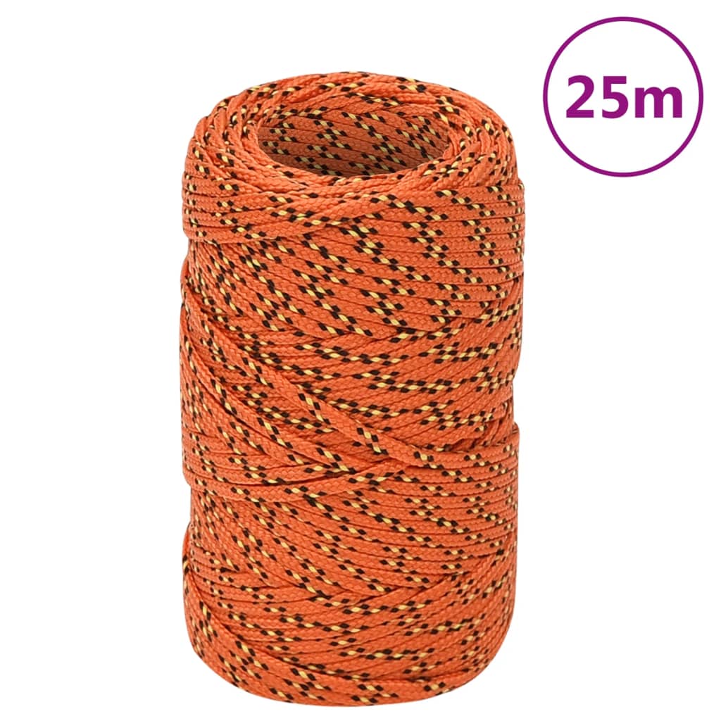 vidaXL Cuerda de barco polipropileno naranja 2 mm 25 m