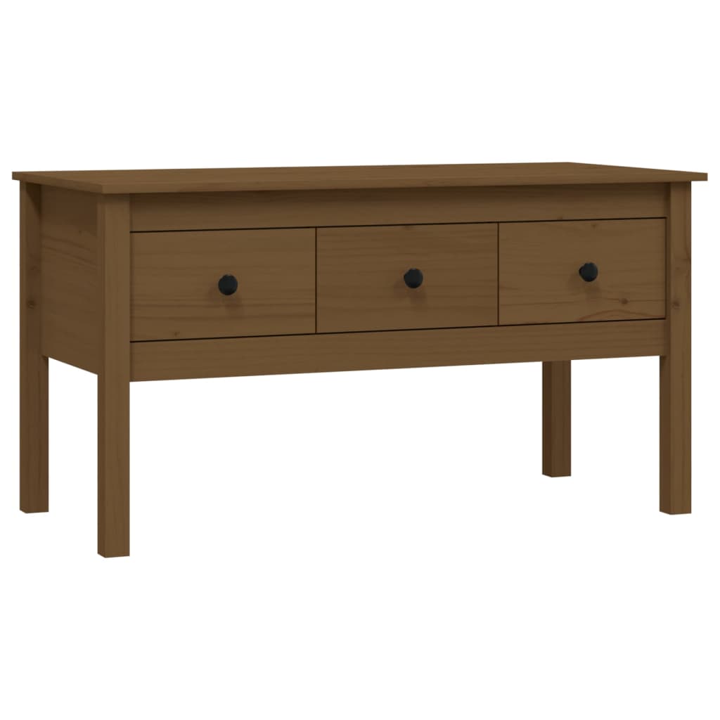 vidaXL Mesa de centro madera maciza de pino marrón miel 102x49x55 cm