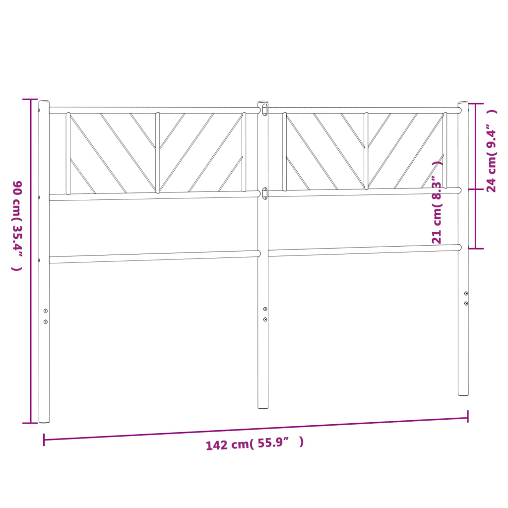 vidaXL Cabecero de metal blanco 135 cm