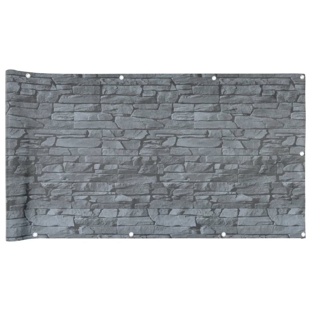 vidaXL Pantalla de privacidad de balcón PVC look piedra gris 300x120cm