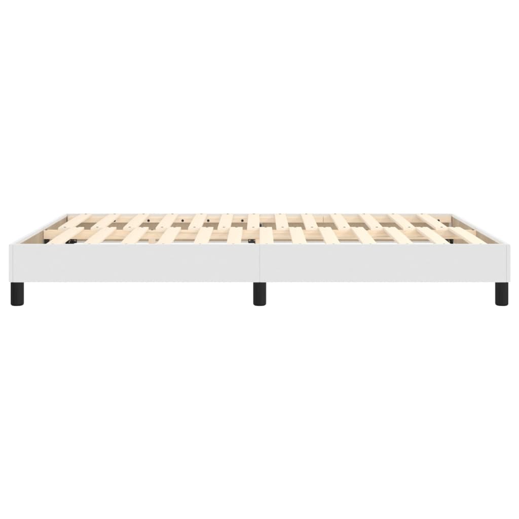 vidaXL Estructura de cama de cuero sintético blanco 140x190 cm