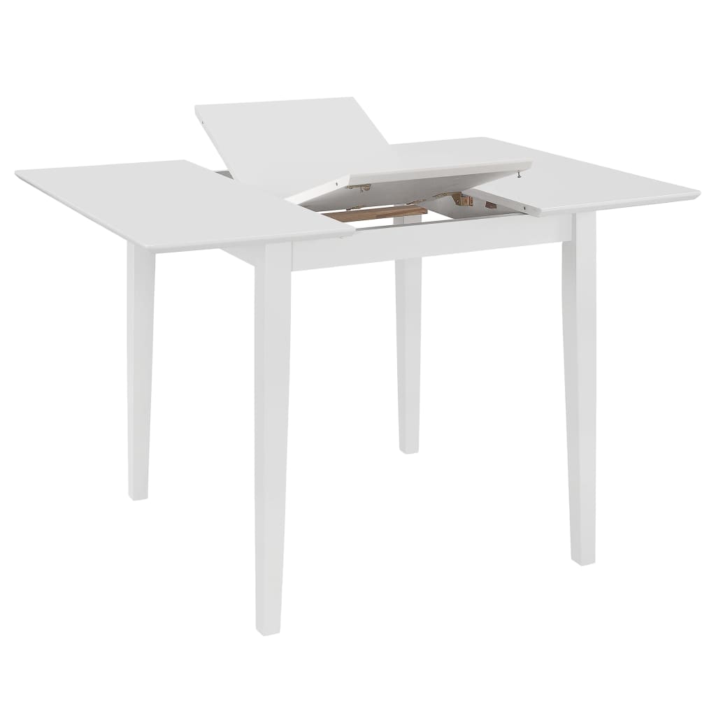 vidaXL Mesa de comedor extensible MDF blanca (80-120)x80x74 cm