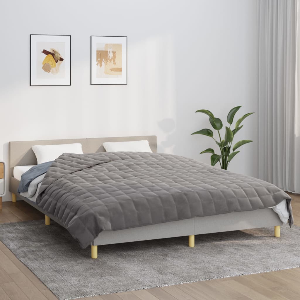 vidaXL Manta con peso tela gris 200x225 cm 9 kg