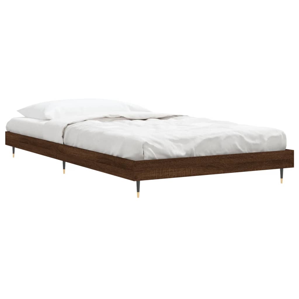 vidaXL Estructura de cama sin colchón madera marrón roble 90x190 cm