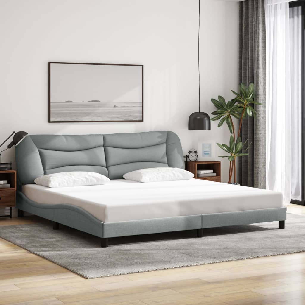 vidaXL Cama sin colchón tela gris claro 200x200 cm