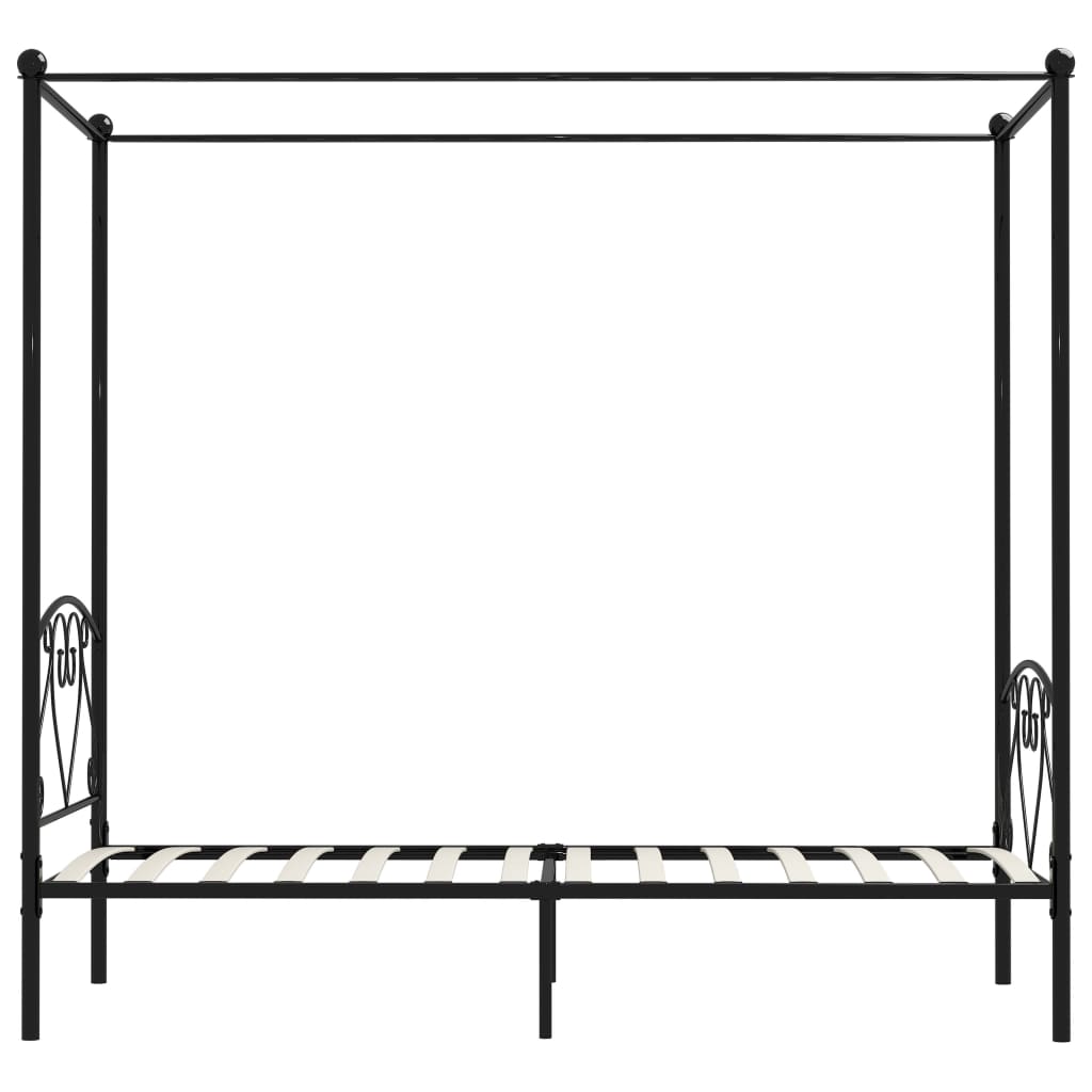 vidaXL Estructura cama con dosel sin colchón metal negro 100x200 cm