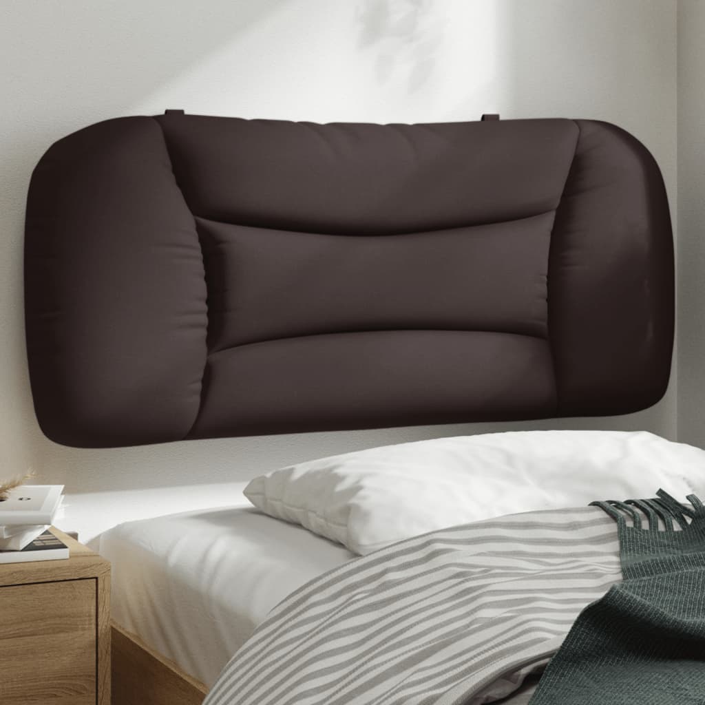 vidaXL Cabecero de cama acolchado tela marrón oscuro 90 cm