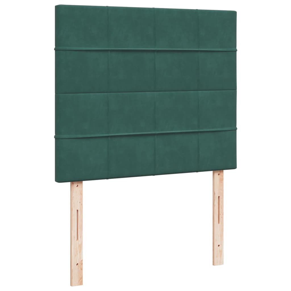 vidaXL Cama box spring con colchón terciopelo verde oscuro 120x200 cm