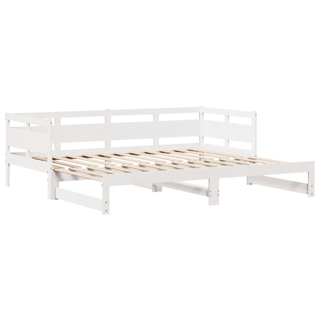 vidaXL Sofá cama nido con cajones madera maciza pino blanca 80x200 cm