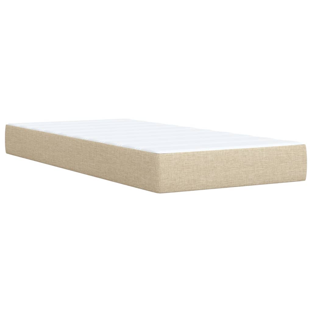 vidaXL Cama box spring con colchón tela color crema 100x200 cm