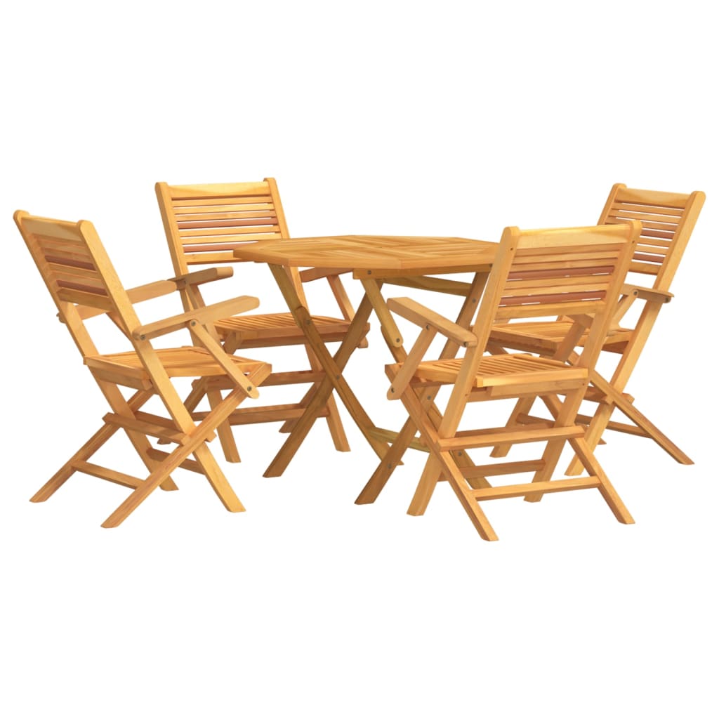 vidaXL Juego de comedor para jardín 5 piezas madera maciza de teca