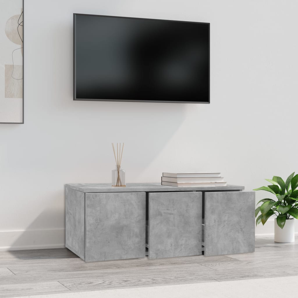 vidaXL Mueble para TV madera contrachapada gris hormigón 80x34x30 cm
