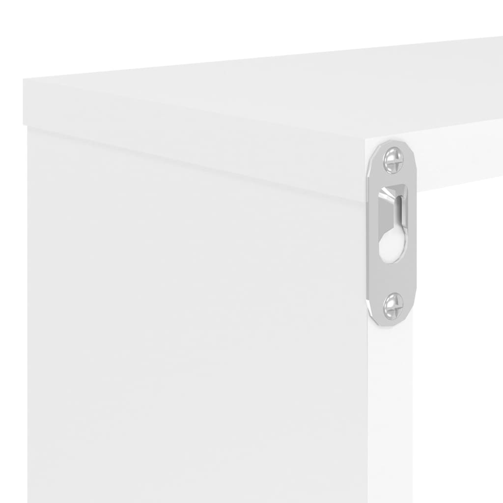 vidaXL Estantes cubo de pared 2 uds contrachapado blanco 80x15x26,5 cm