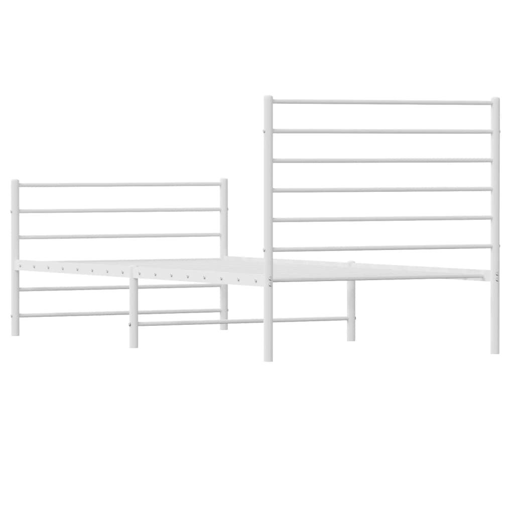 vidaXL Estructura cama sin colchón con estribo metal blanco 100x200 cm