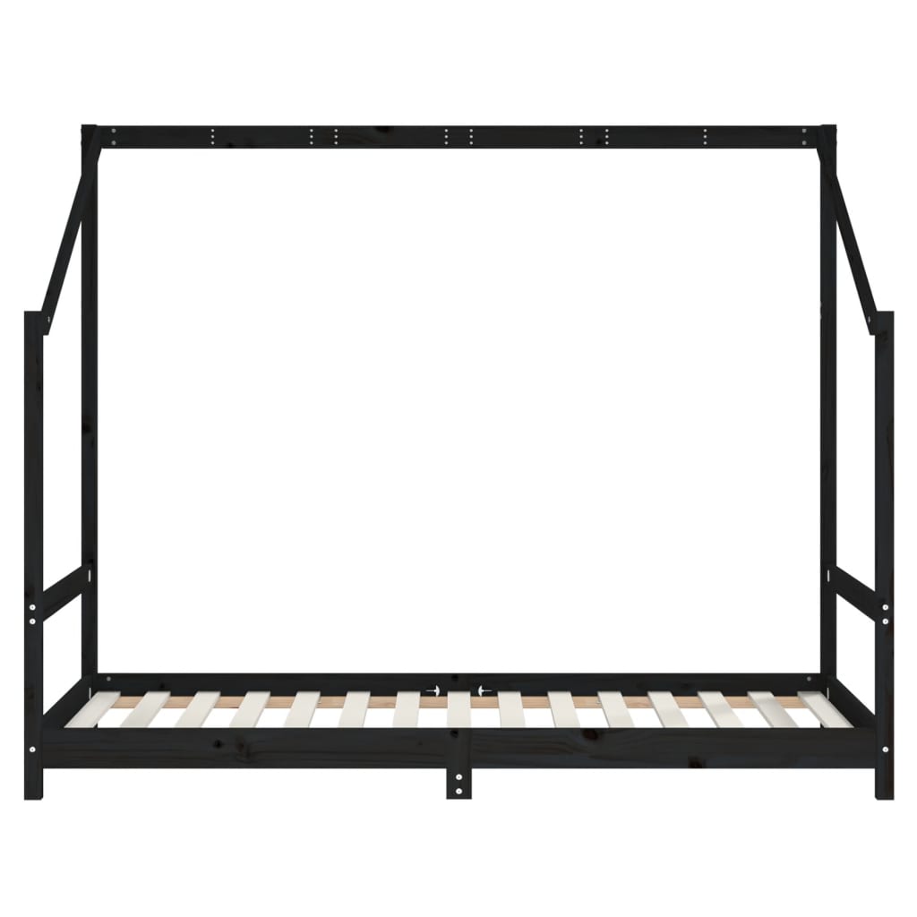 vidaXL Estructura de cama para niños madera de pino negro 90x190 cm