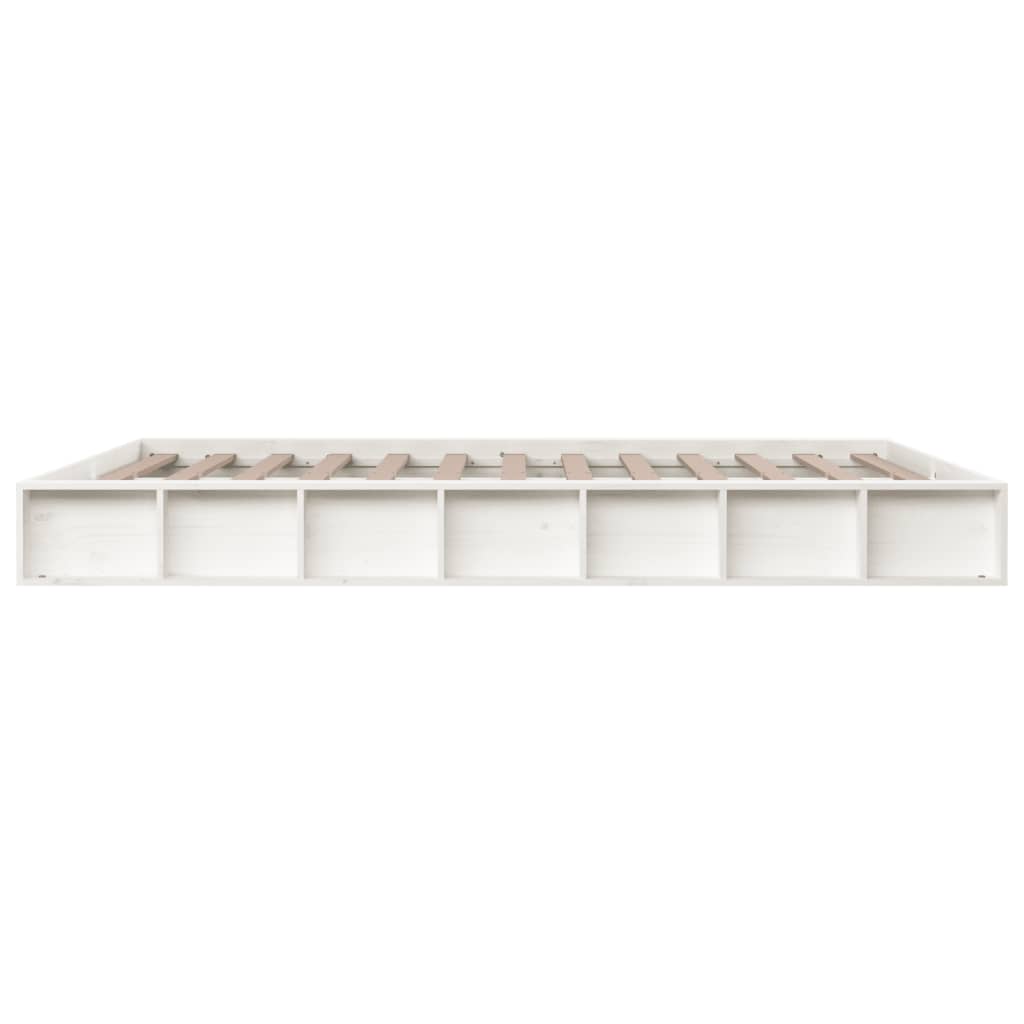 vidaXL Estructura de cama madera maciza blanco 120x200 cm