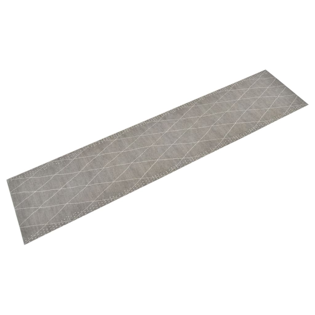 vidaXL Alfombra de cocina lavable terciopelo dibujo rombos 60x300 cm