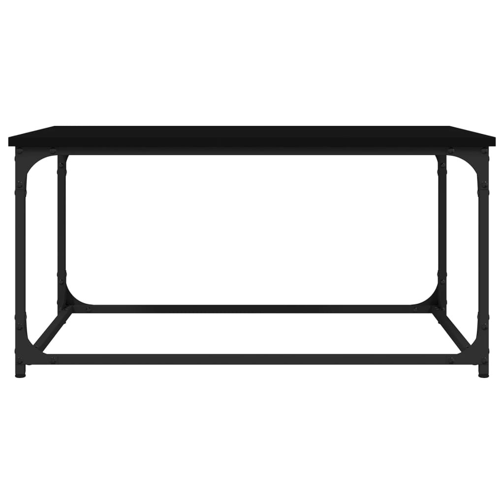 vidaXL Mesa de centro madera contrachapada y hierro negro 80x50x40 cm