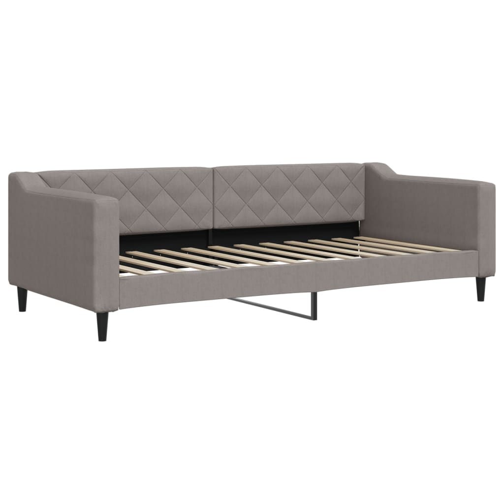 vidaXL Sofá cama con colchón tela gris taupe 90x200 cm