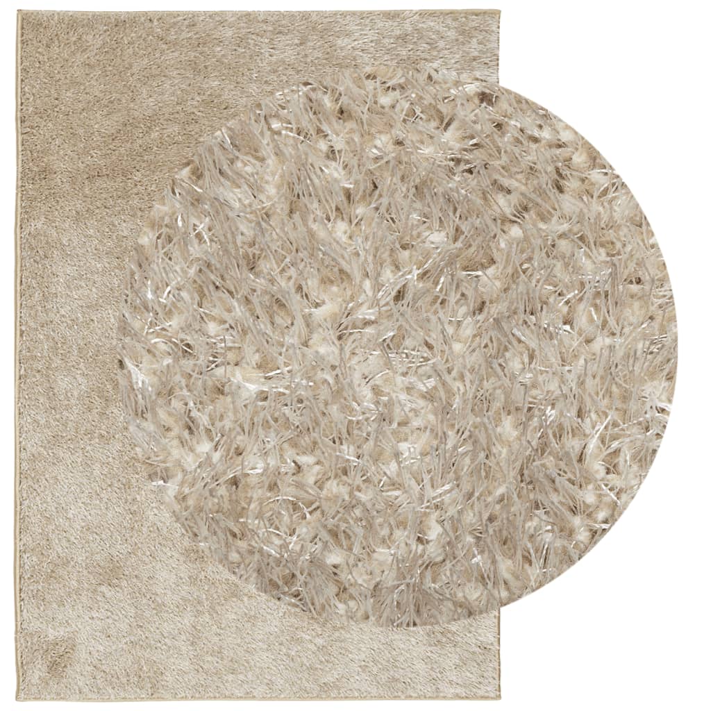 vidaXL Alfombra pelo largo aspecto brillante ISTAN beige 140x200 cm