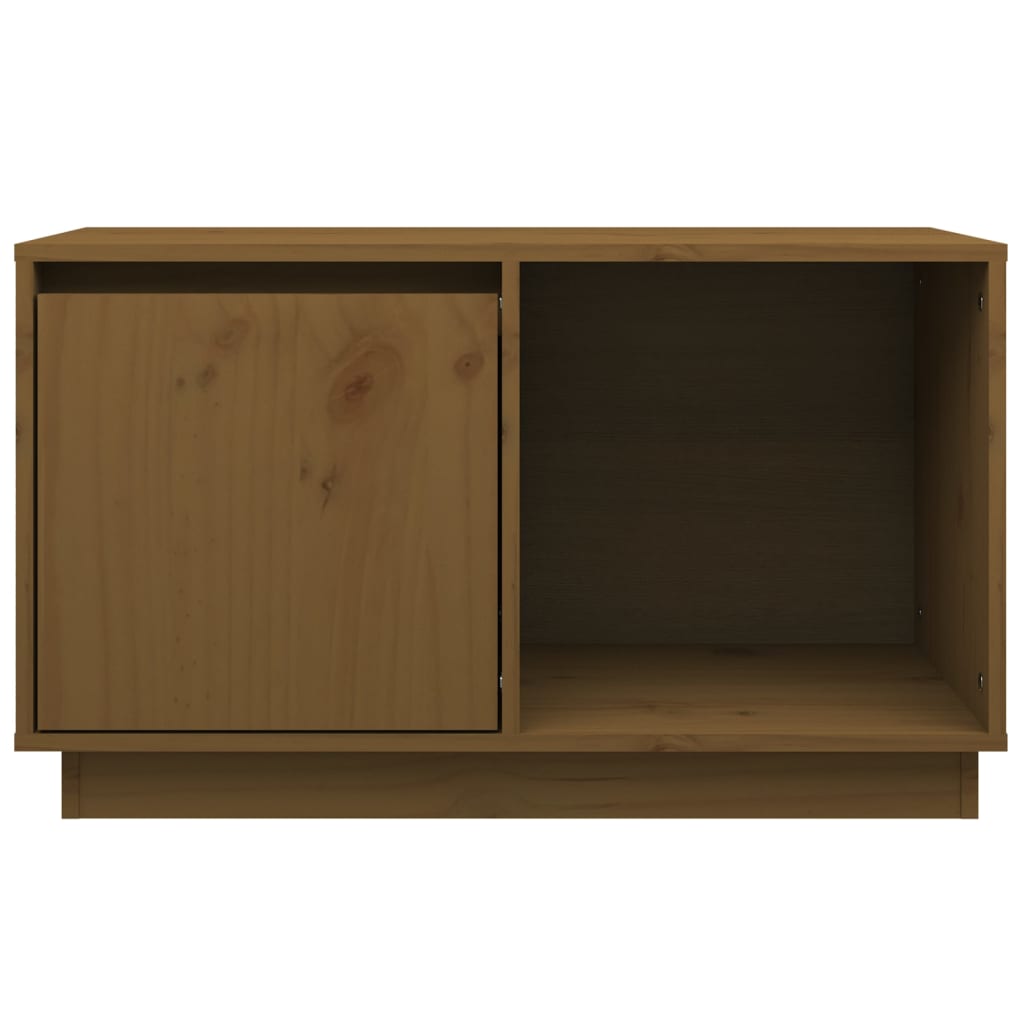 vidaXL Mueble de TV madera maciza de pino marrón miel 74x35x44 cm