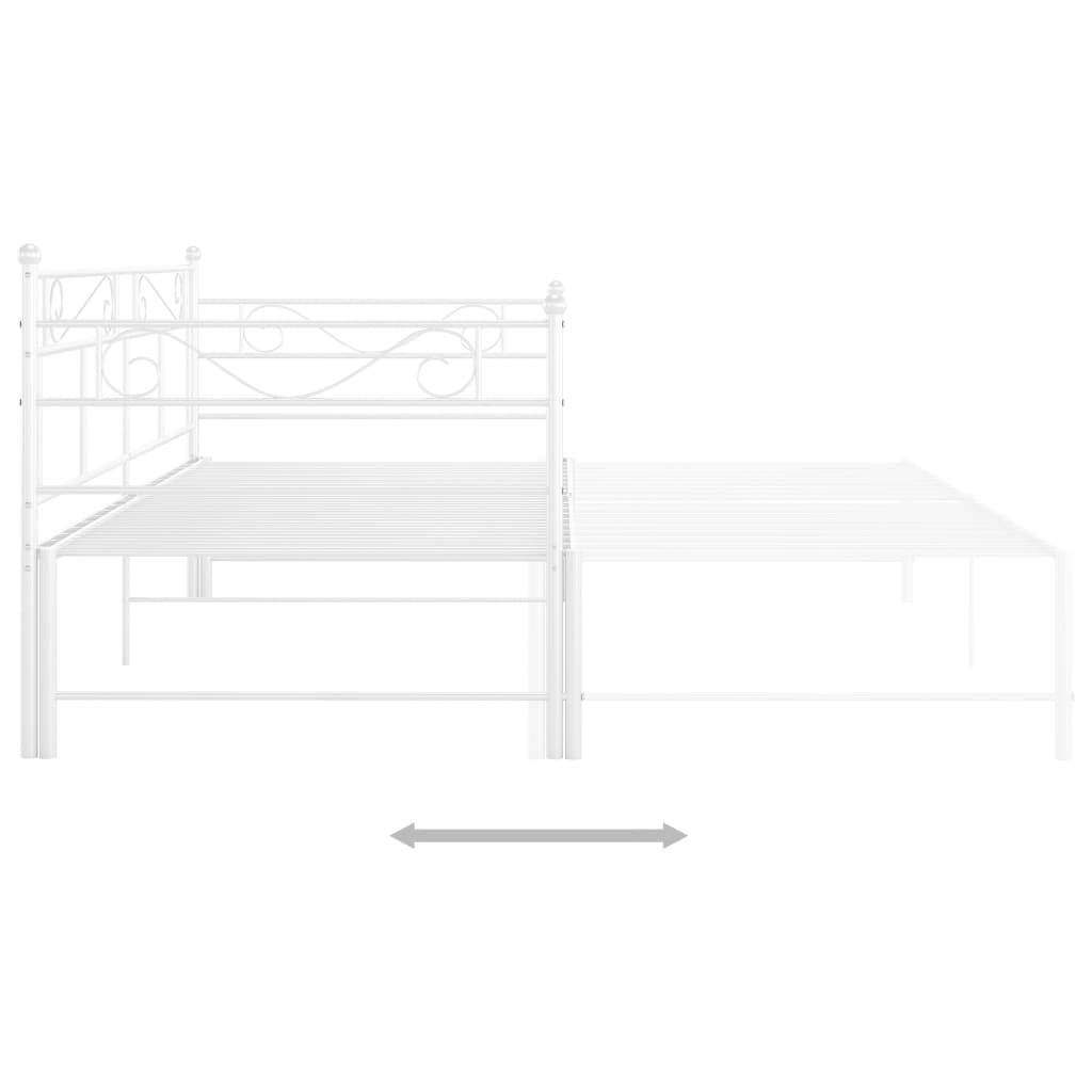 vidaXL Sofá cama extraíble sin colchón metal blanco 90x200cm