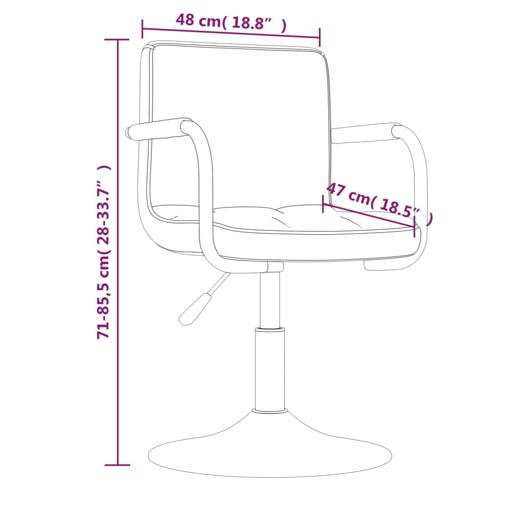 vidaXL Sillas de comedor giratorias 2 unidades terciopelo gris oscuro