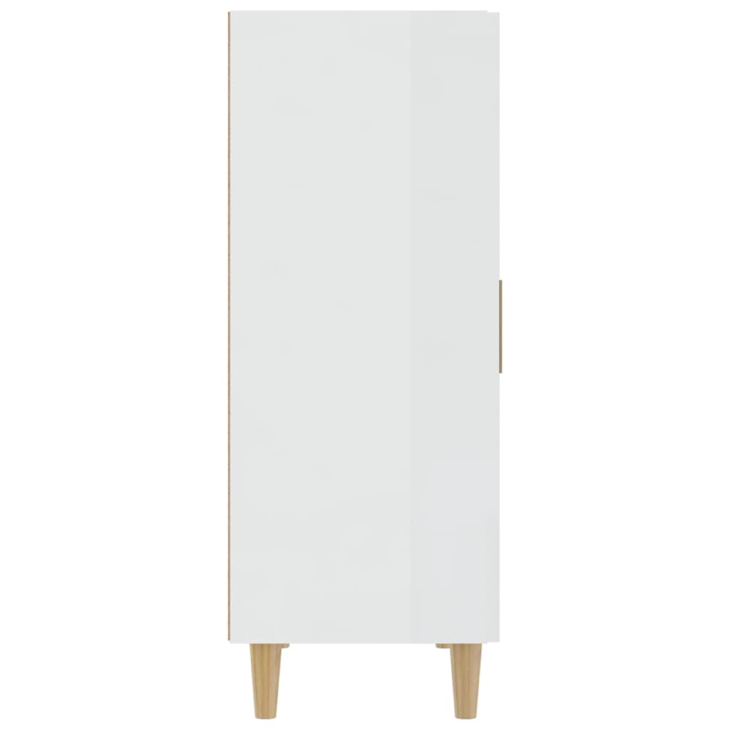 vidaXL Aparador de madera contrachapada blanco brillante 70x34x90 cm