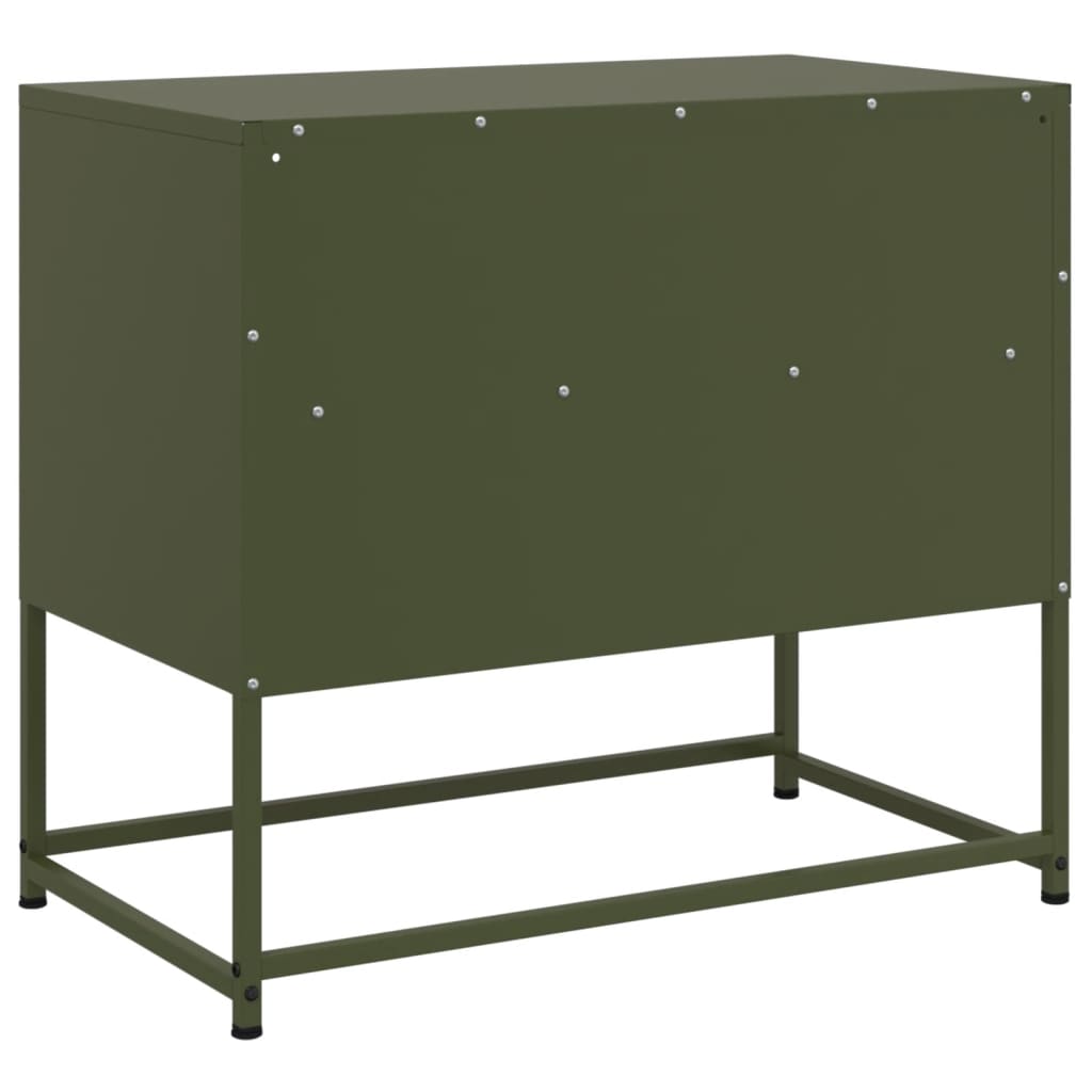 vidaXL Mueble para TV de acero verde oliva 68x39x60,5 cm