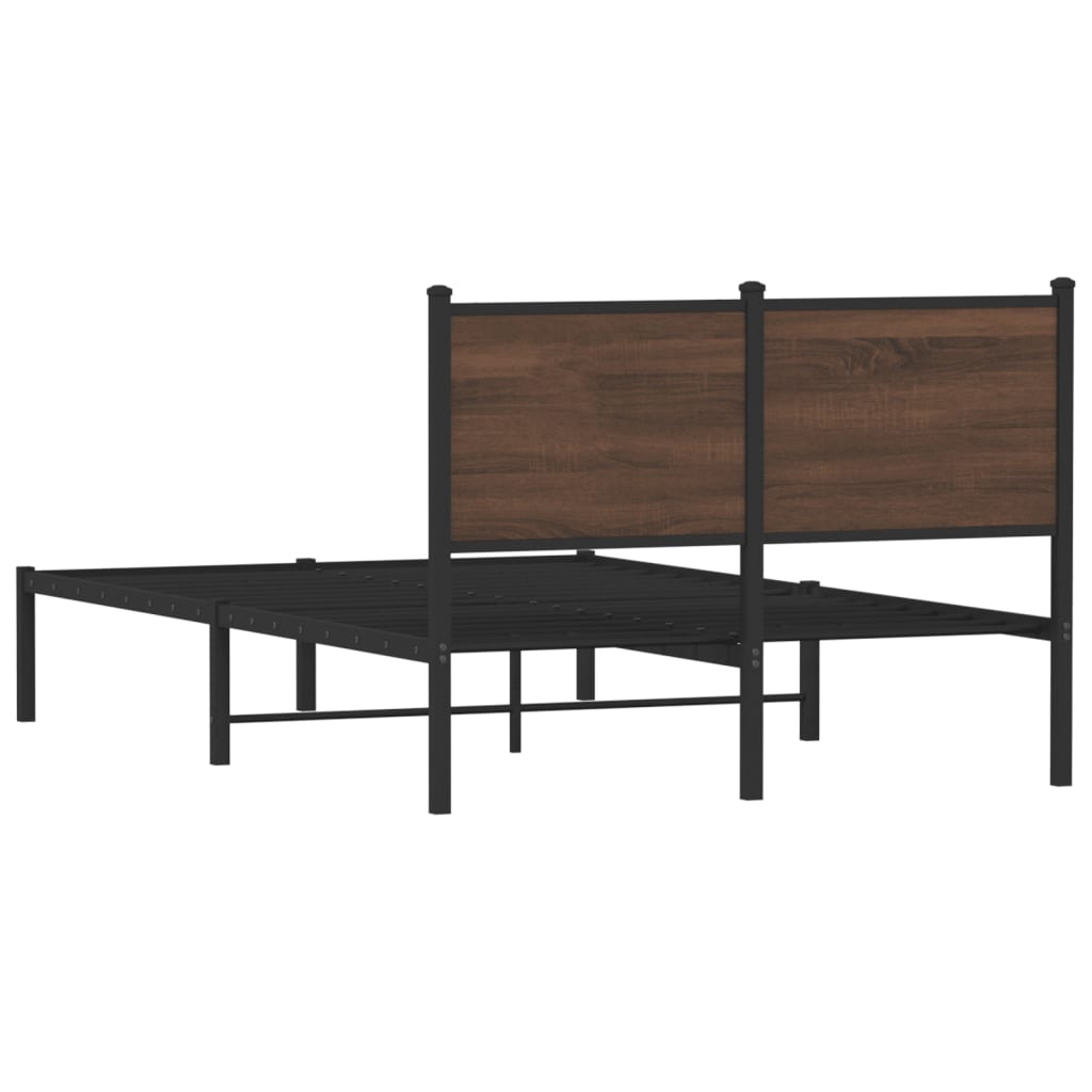 vidaXL Estructura de cama sin colchón metal marrón roble 120x200 cm