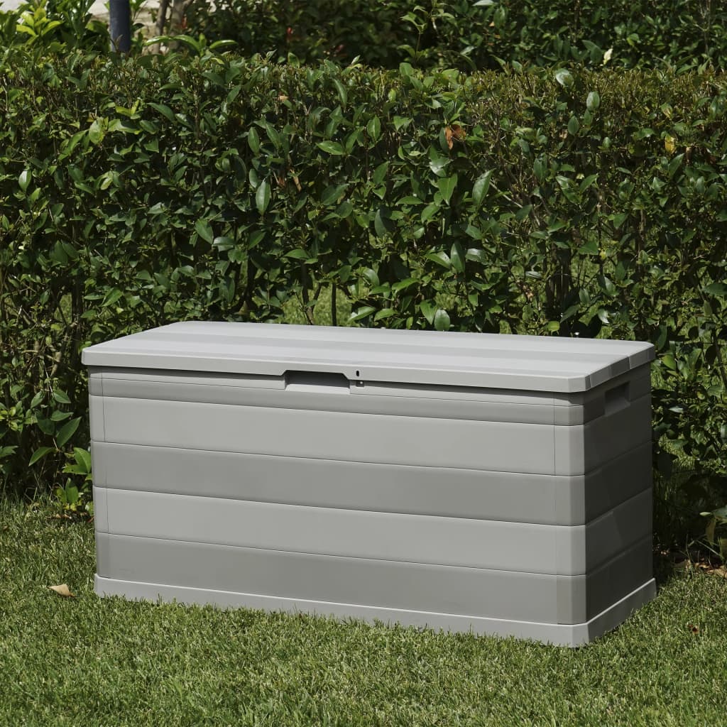 vidaXL Caja de almacenamiento de jardín gris 117x45x56 cm