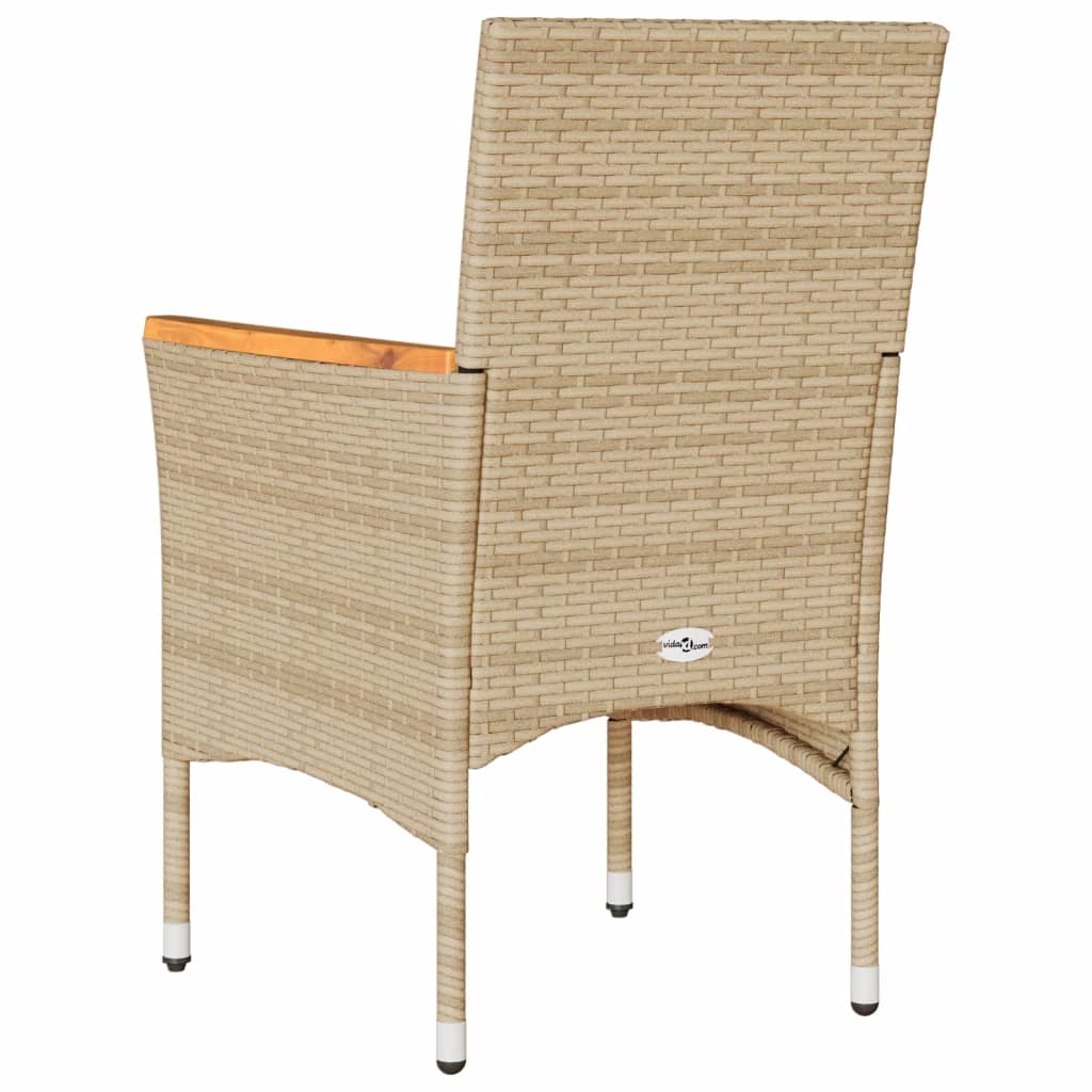 vidaXL Sillones de jardín con cojines 2 uds ratán sintético beige