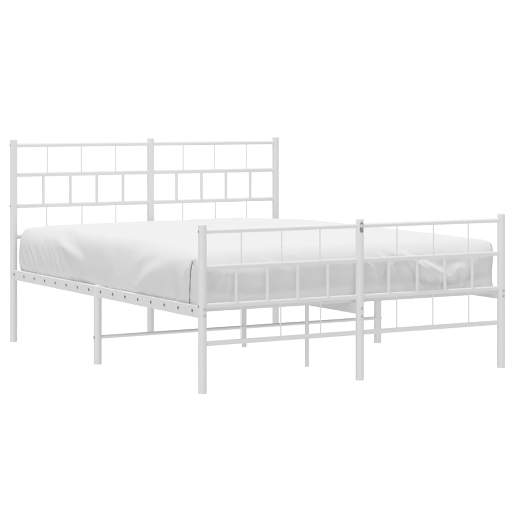 vidaXL Estructura cama sin colchón con estribo metal blanco 140x200 cm