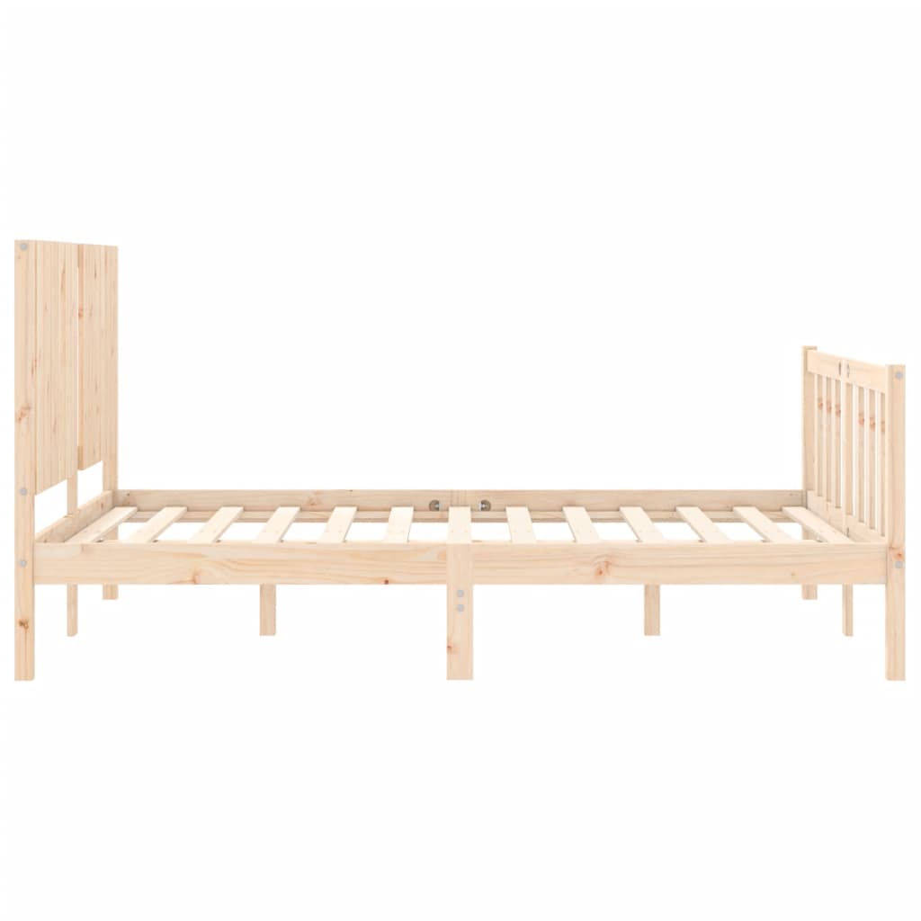 vidaXL Estructura de cama con cabecero madera maciza 140x200 cm