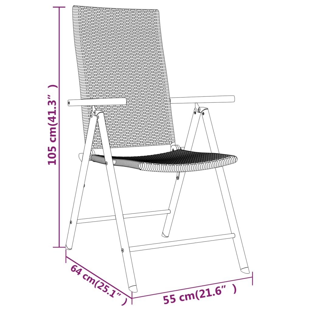 vidaXL Juego de comedor para jardín 5 piezas negro