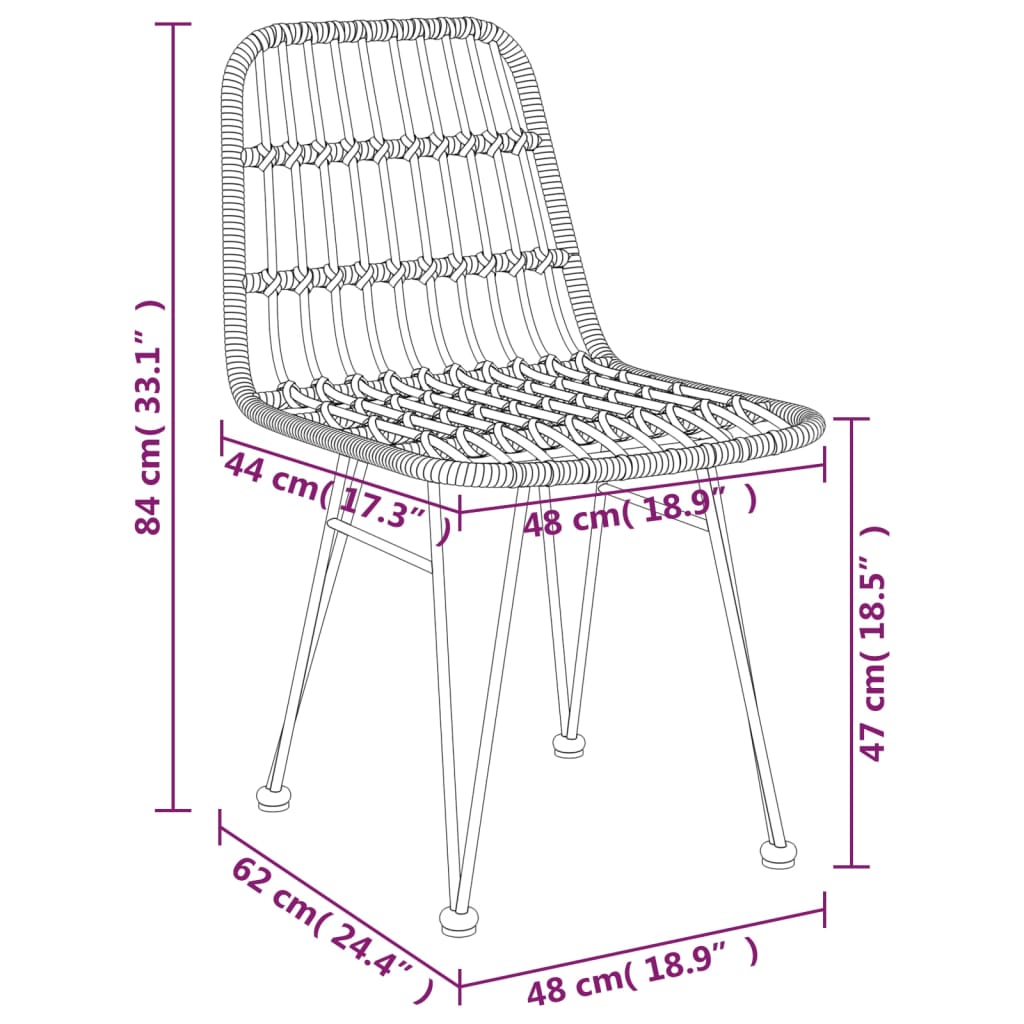 vidaXL Juego de comedor de jardín 5 piezas ratán sintético