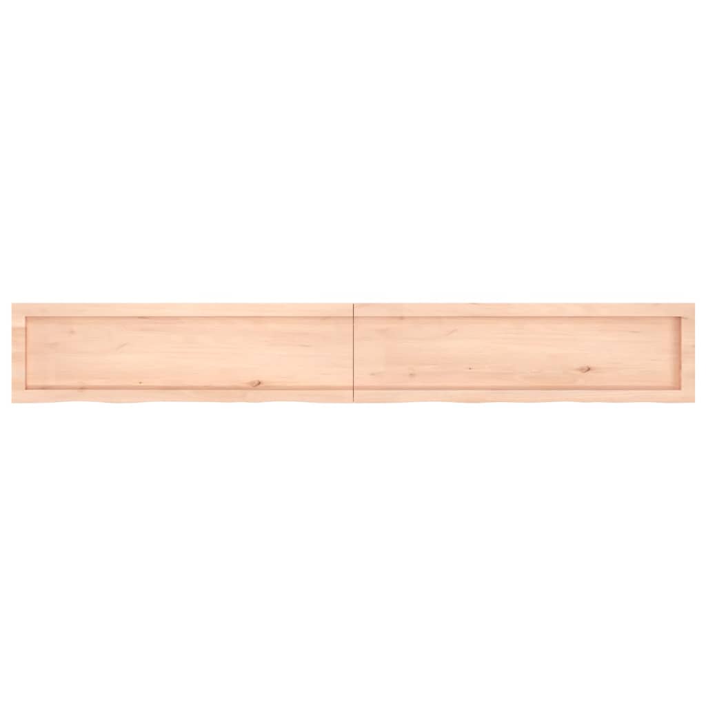 vidaXL Encimera de baño madera maciza sin tratar 200x30x(2-4) cm