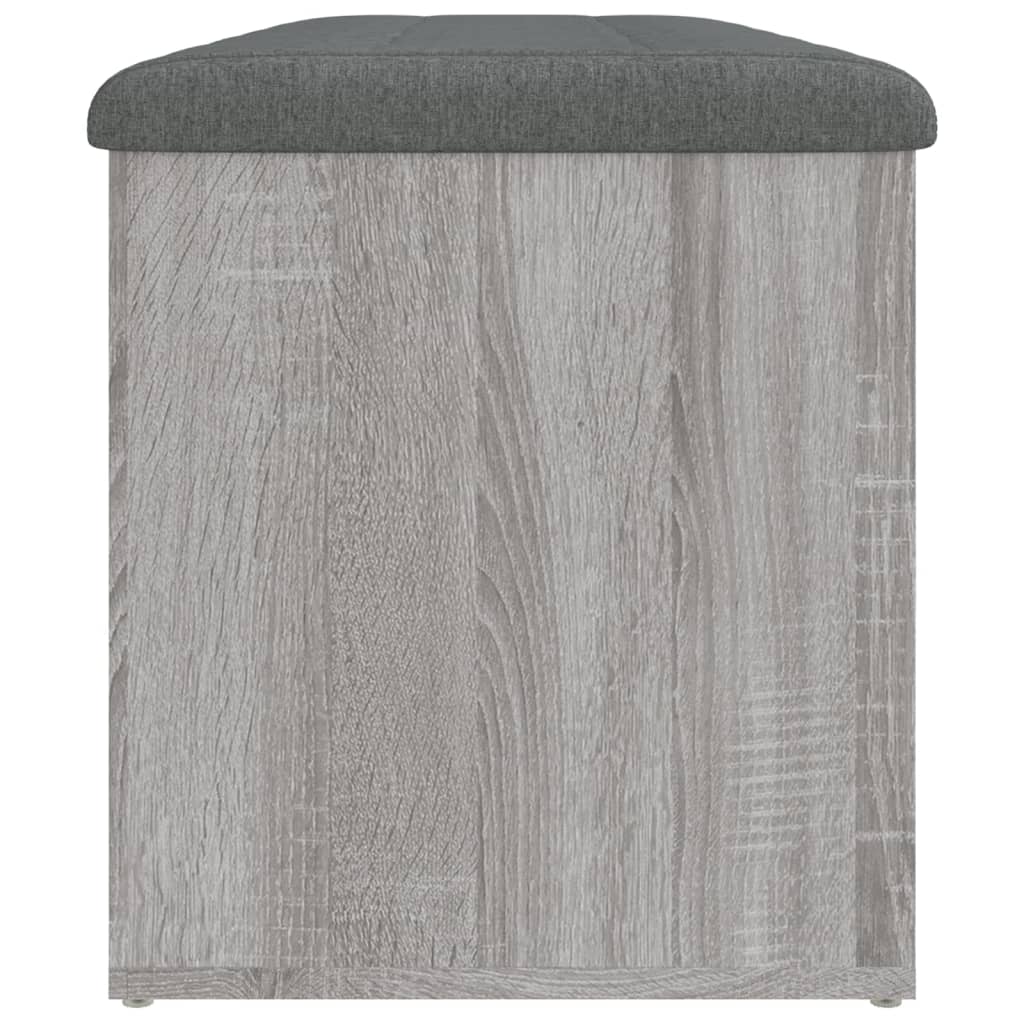 vidaXL Banco con almacenaje madera ingeniería gris Sonoma 102x42x45 cm