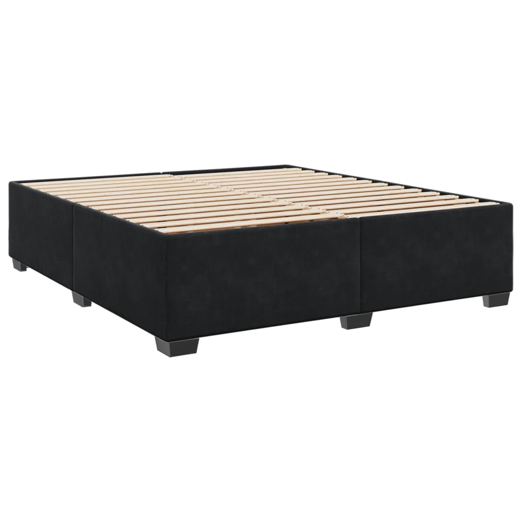 vidaXL Cama box spring con colchón terciopelo negro 200x200 cm